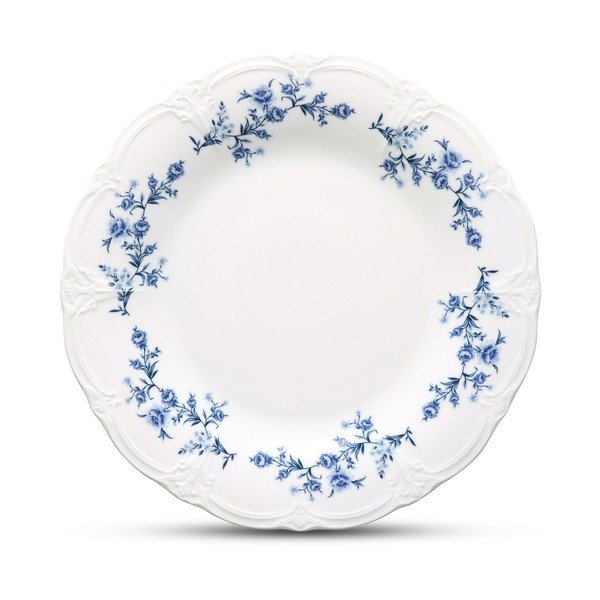 Biały/niebieski porcelanowy talerz do serwowania ø 32 cm Retro – BonBistro