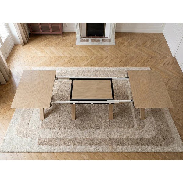 Rozkładany stół z dodatkowym blatem z blatem w dekorze dębu 100x160 cm Martha – Bobochic Paris-image-4