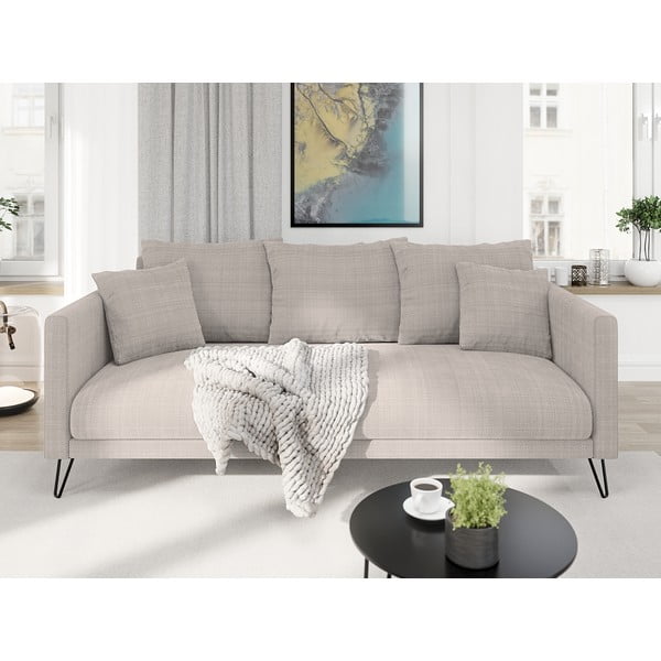Jasnobrązowa sofa  z tkaniny szenilowej 200 cm Freya – Ropez-image-1