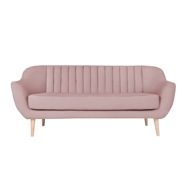 Różowa sofa 3-osobowa Micadoni Home Vincente