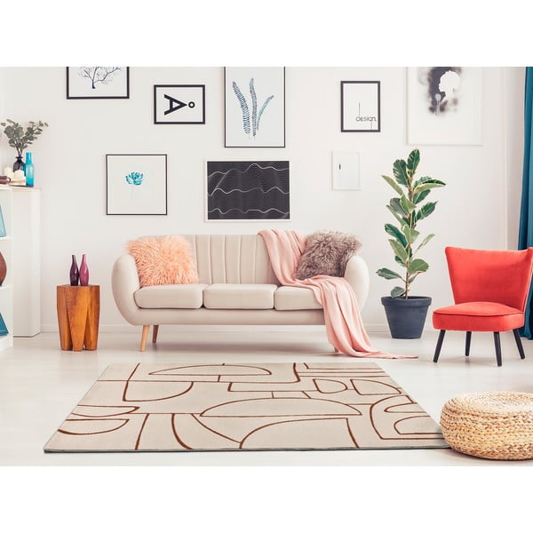 Ceglasto-kremowy dywan 80x150 cm Beruti – Universal-image-2