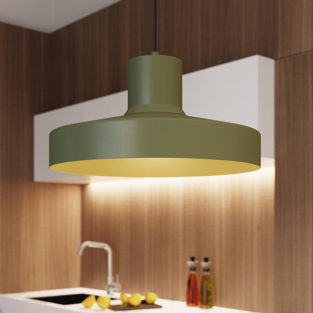 Zielona lampa wisząca ø 35 cm Vito – Sollux (zdjęcie 10)