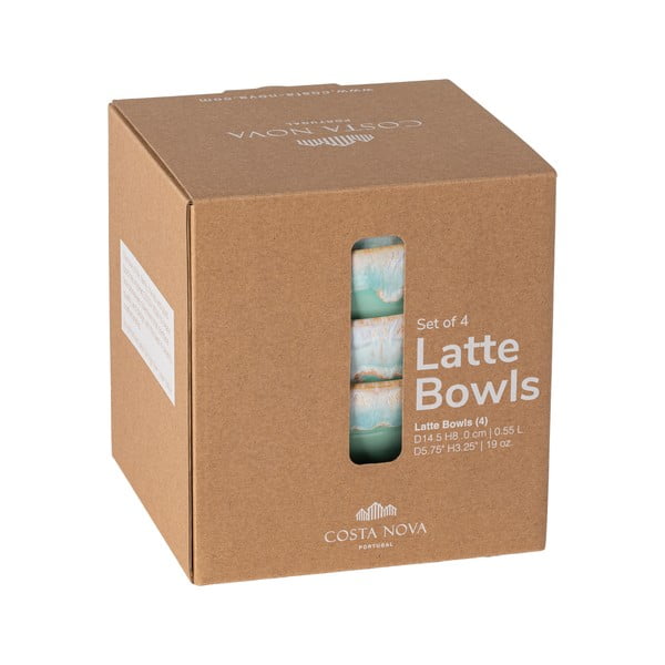 Turkusowe kamionkowe miski zestaw 4 szt. ø 15 cm Latte – Costa Nova-image-2