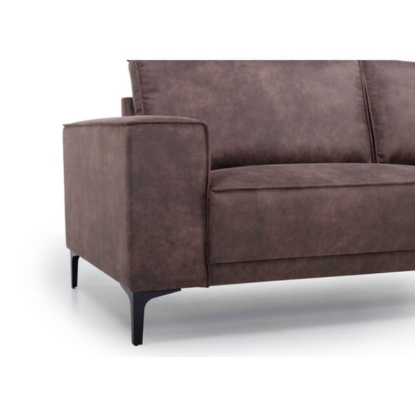 Brązowa sofa z imitacji skóry 164 cm Copenhagen – Scandic-image-4