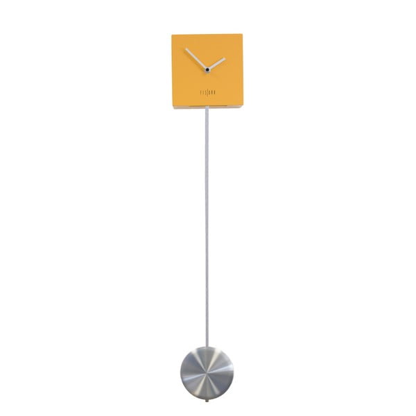 Żółty zegar ścienny Fisura Pendulum Amarillo Gris