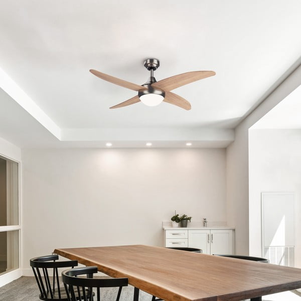 Lampa sufitowa z timerem/z wentylatorem w jasnym naturalnym kolorze ø 13 cm Achilia – SULION-image-1