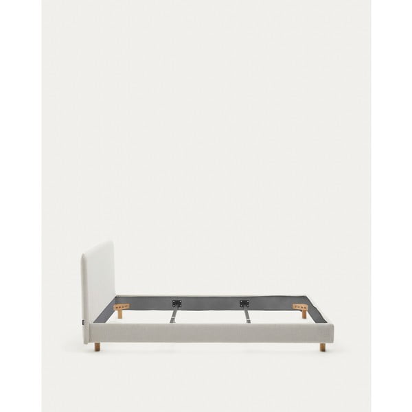 Szare tapicerowane łóżko dwuosobowe bez stelaża 180x200 cm Valma – Kave Home-image-3