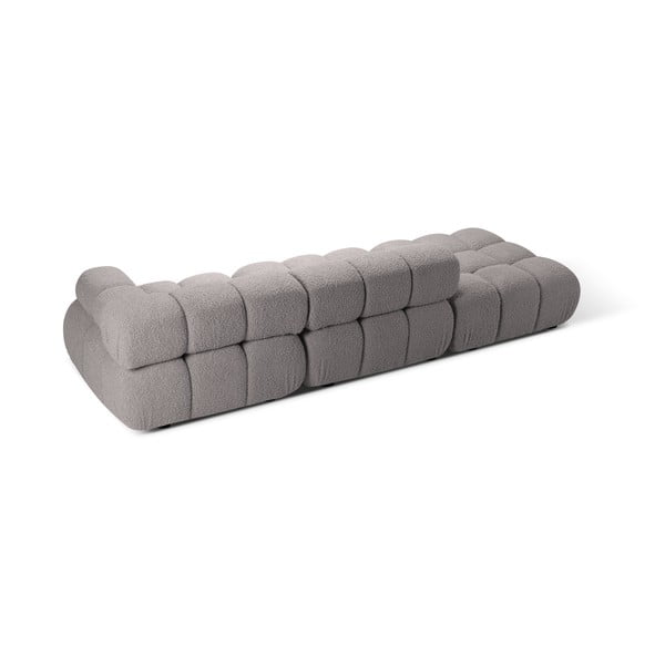 Jasnoszara sofa modułowa z materiału bouclé 288 cm Bellis – Micadoni -image-4