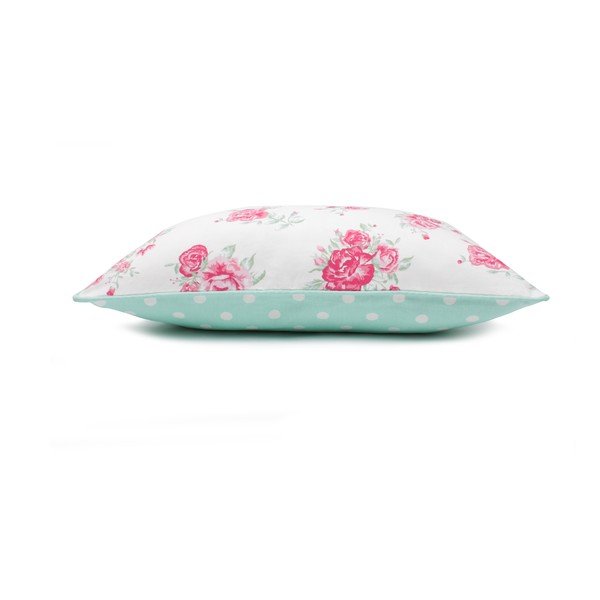 Miętowa poszewka na poduszkę WeLoveBeds Roses, 40x60 cm-image-3