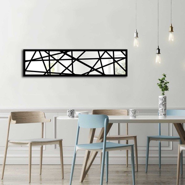 Szklana dekoracja ścienna w drewnianej ramce Vera, 108x28 cm-image-1