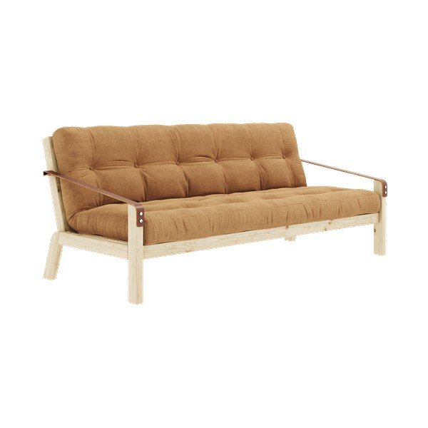 Musztardowa sztruksowa sofa rozkładana 204 cm Poetry – Karup Design-image-2