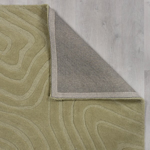 Wełniany chodnik tkany ręcznie w kolorze khaki 60x230 cm Mesmerise Sage – Flair Rugs-image-4