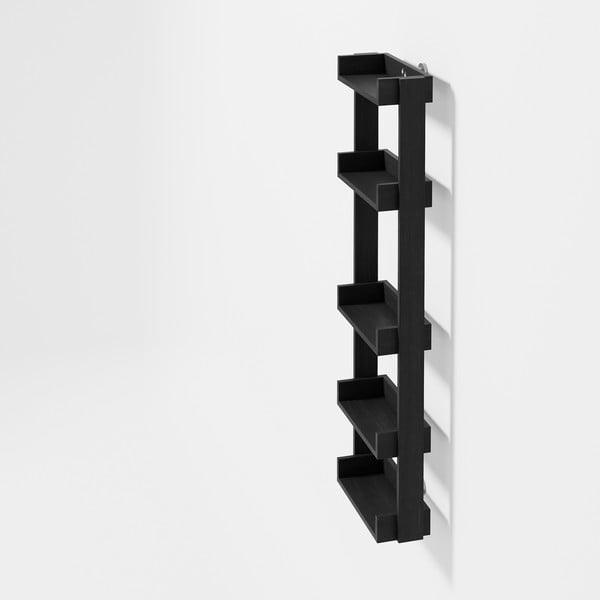 Czarna półka łazienkowa z drewna dębowego Wireworks Yoku-image-1