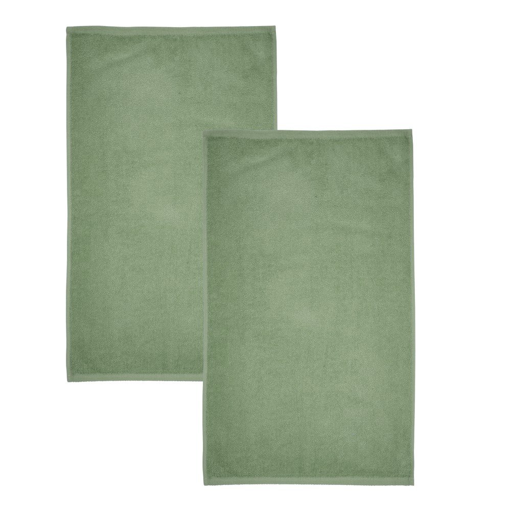 Zielone bawełniane ręczniki kąpielowe szybkoschnące frotte zestaw 2 szt. 90x140 cm Quick Dry – Catherine Lansfield