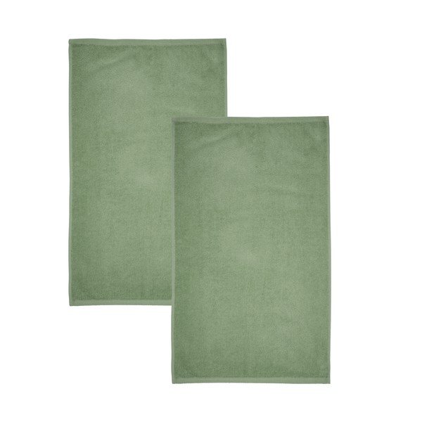Zielone bawełniane ręczniki kąpielowe szybkoschnące frotte zestaw 2 szt. 90x140 cm Quick Dry – Catherine Lansfield