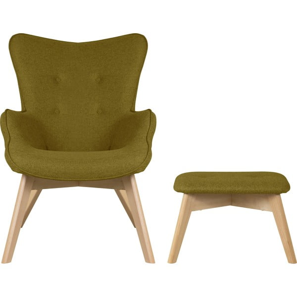 Zielony fotel z podnóżkiem Niko – Ropez-image-2