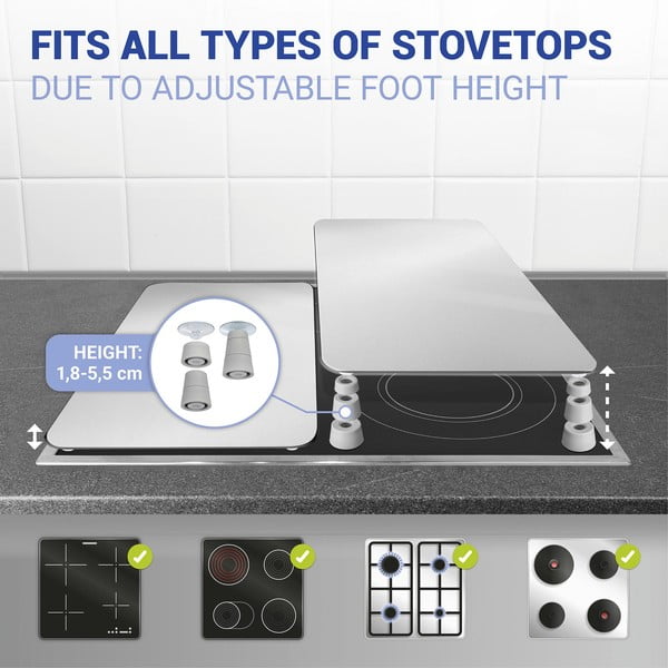 Zestaw 2 szklanych płyt ochronnych na kuchenkę Wenko Universal Silver-image-4