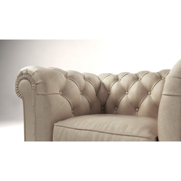 Kremowy aksamitny fotel Cambridge – Ropez-image-3