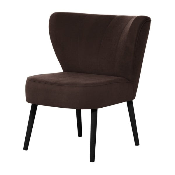Ciemnobrązowy fotel z czarnymi nogami My Pop Design Hamilton