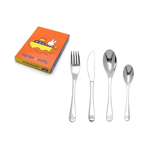 Sztućce dla dzieci ze stali nierdzewnej w kolorze srebra 4 szt. Miffy – Zilverstad-image-3