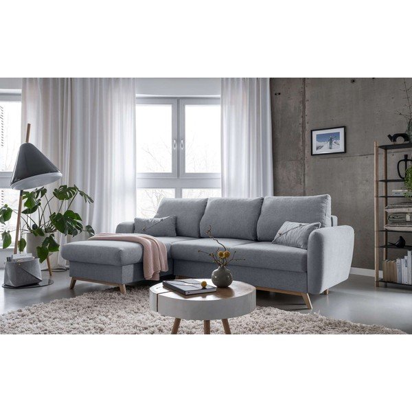 Jasnoszary narożnik rozkładany Miuform Scandic Lagom, lewostronny-image-3