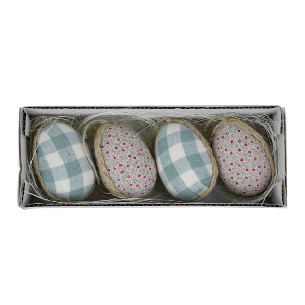 Zestaw 4 wielkanocnych jajek dekoracyjnych w pudełku Ego Dekor, 19x5 cm