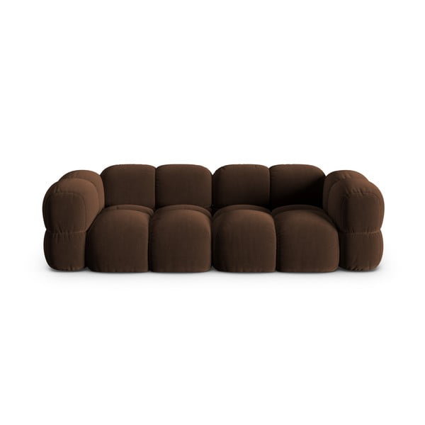 Ciemnobrązowa aksamitna sofa 250 cm Loretto – Cosmopolitan Design