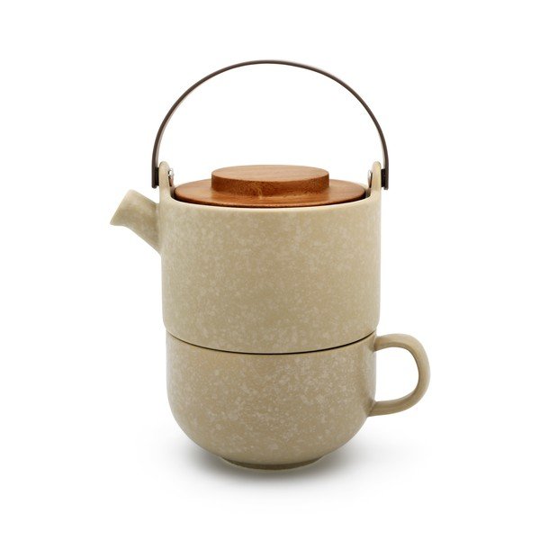 Beżowy kamionkowy serwis do herbaty Umea – Bredemeijer