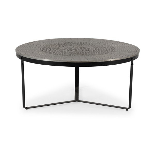 Czarny/szary okrągły stolik z matowym wykończeniem ø 90 cm Clarisa – MOME-image-4