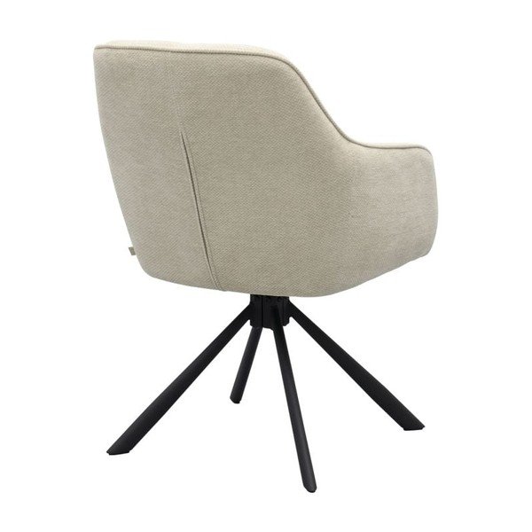 Kremowy tapicerowany fotel jadalniany z podłokietnikami Avola – Unique Furniture-image-4