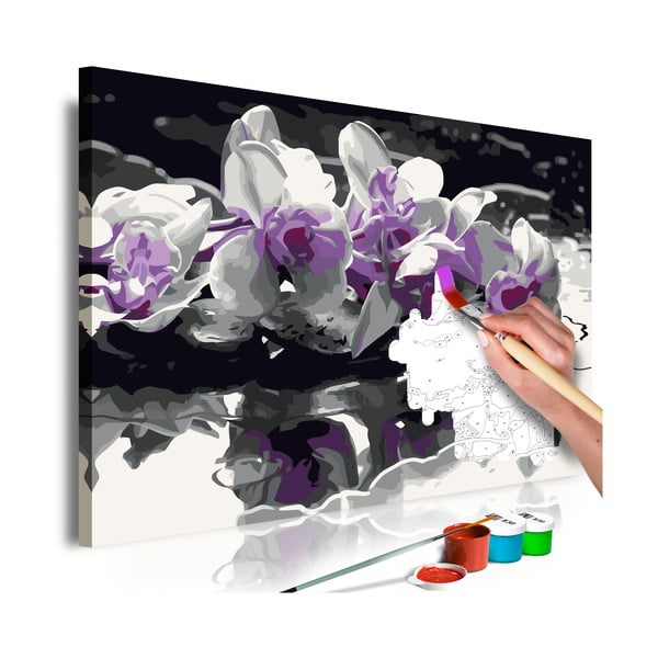 Zestaw płótna, farb i pędzli DIY Artgeist Orchid Reflection, 60x40 cm