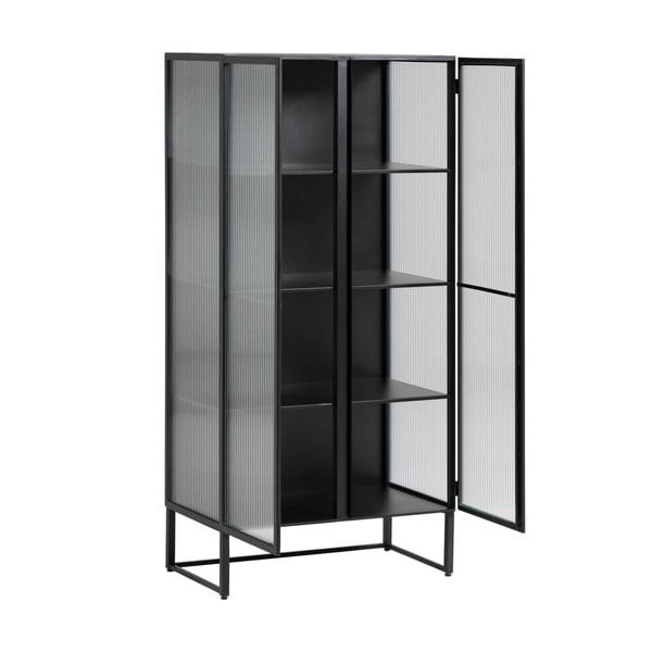 Czarna stalowa witryna 70x143x41 cm Trixie – Kave Home-image-4