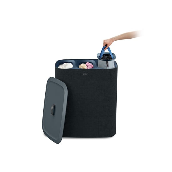 Antracytowy tekstylny kosz na pranie 3x30 l Tota Trio – Joseph Joseph-image-4