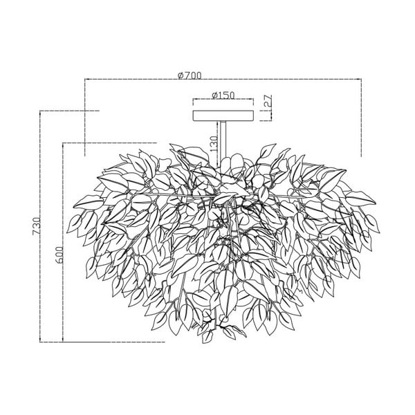 Biała lampa wisząca Reality Pendant Leavy, wys. 73 cm-image-1