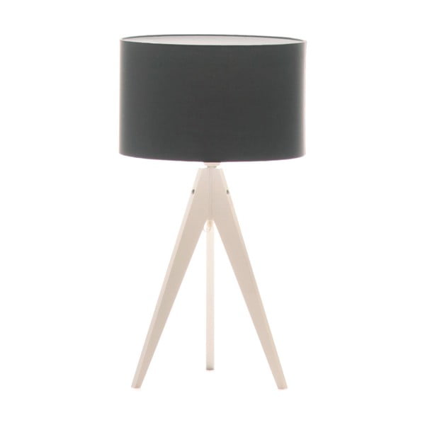 Czarna lampa stołowa 4room Artist, biała lakierowana brzoza, Ø 33 cm
