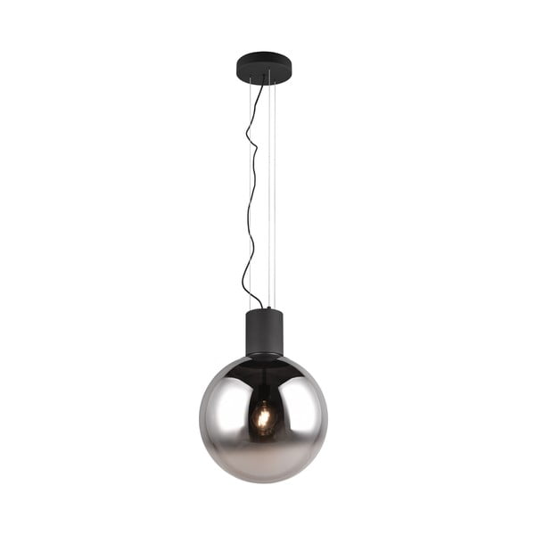 Czarna lampa wisząca LED ze szklanym kloszem ø 50 cm Cipallone – CINQUE