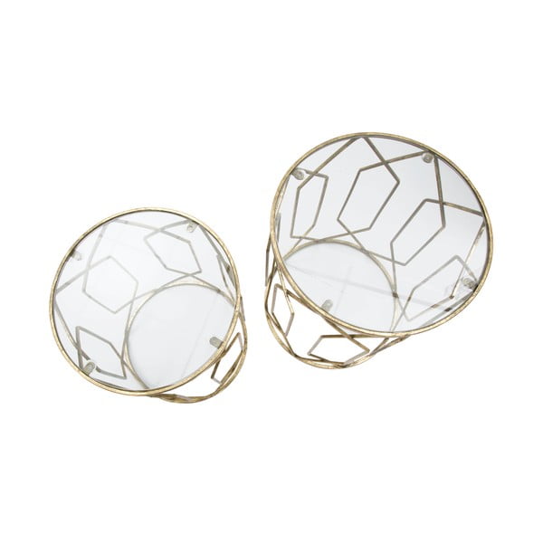 Okrągłe stoliki ze szklanym blatem zestaw 2 szt. ø 42 cm Tunisi – Mauro Ferretti-image-3