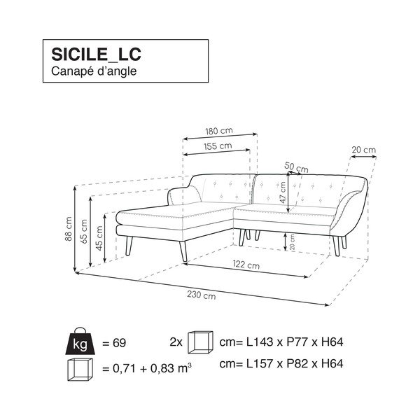 Beżowa sofa z szezlongiem po lewej stronie Mazzini Sofas Sicile-image-4