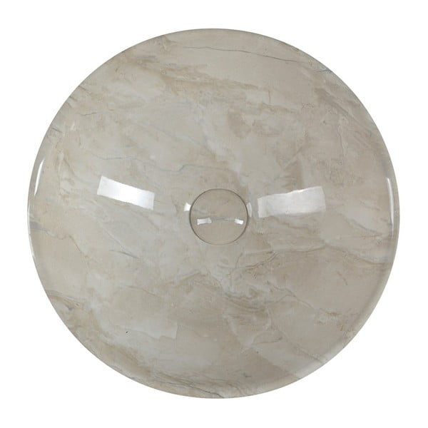 Beżowa ceramiczna okrągła umywalka ø 42 cm Dalma – Sapho-image-3
