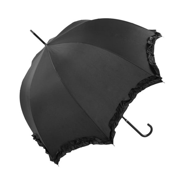 Czarny parasol ślubny Ambiance Scallop, ⌀ 92 cm