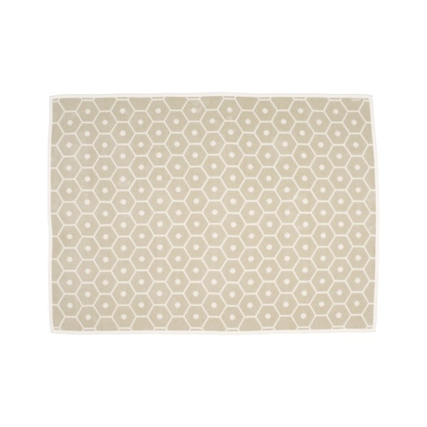 Kremowy koc z mieszanki wełny 140x180 cm Honey Sand – Pappelina