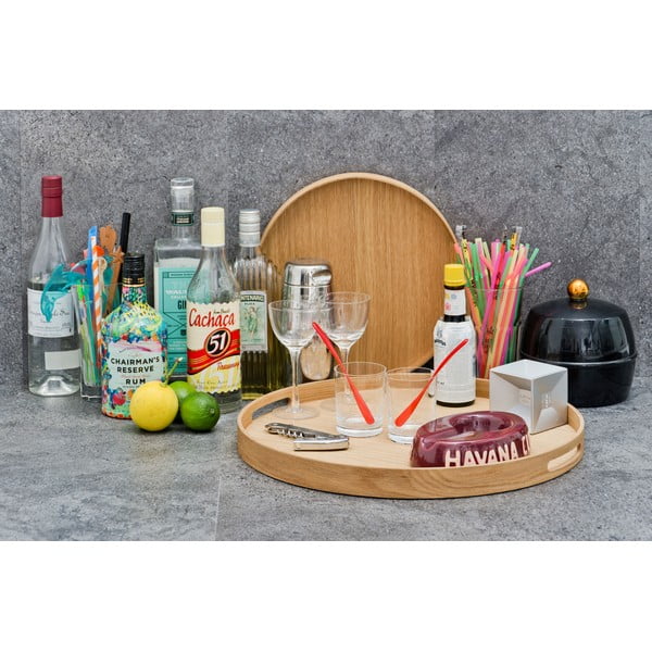 Okrągła drewniana taca Wireworks Busboy Oak, ø 30,8 cm-image-4