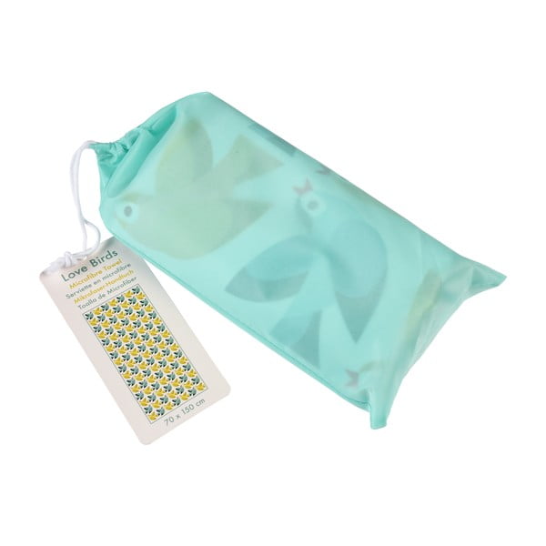 Żółto-niebieski ręcznik z mikrowłókna Rex London Love Birds, 70 x 150 cm-image-2