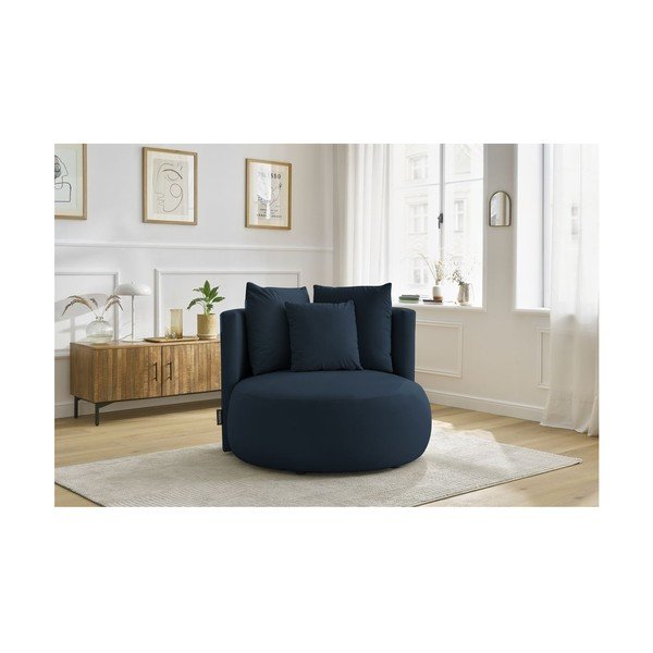 Ciemnoniebieski aksamitny fotel Cesar – Bobochic Paris-image-1