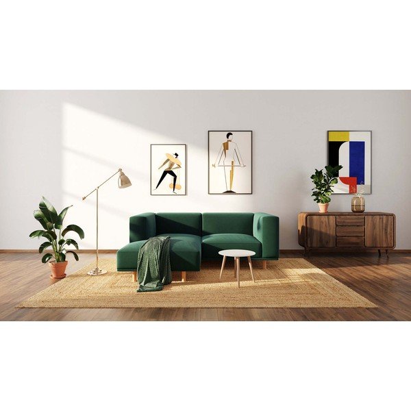 Ciemnozielony aksamitny narożnik (lewostronny) Kukumo – Ame Yens-image-3