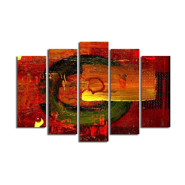 Obraz wieloczęściowy Red Abstract Wall Art, 105x70 cm