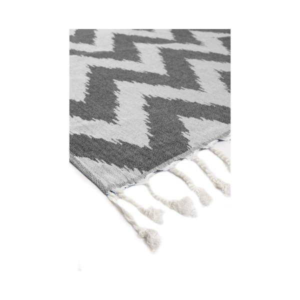 Czarny ręcznik hammam Kate Louise Laila, 165x100 cm-image-2