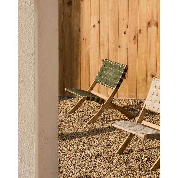 Zielony drewniany fotel ogrodowy Chabeli – Kave Home-image-1