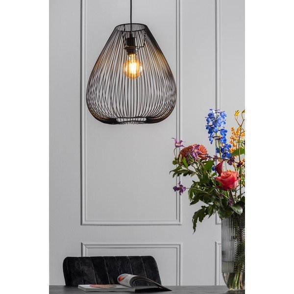 Czarna metalowa lampa wisząca Leitmotiv Lucid, ø 35 cm-image-1