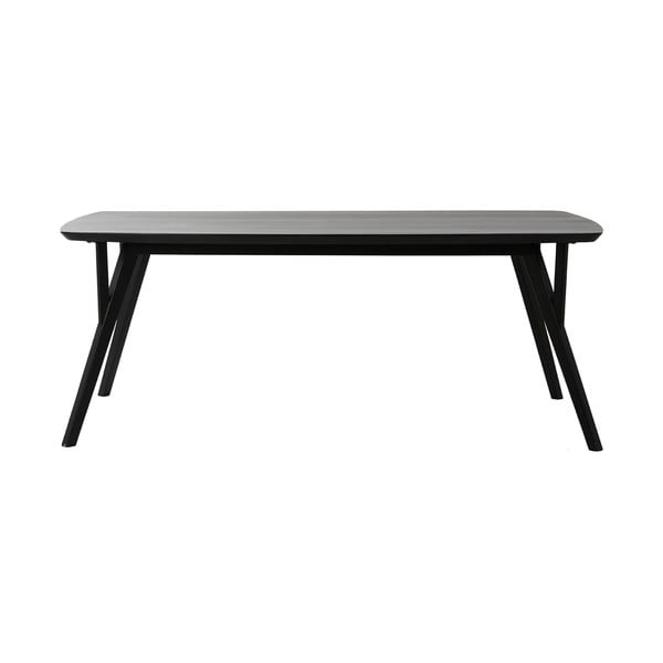 Czarny stół z blatem z drewna akacjowego 100x220 cm Quenza – Light & Living
